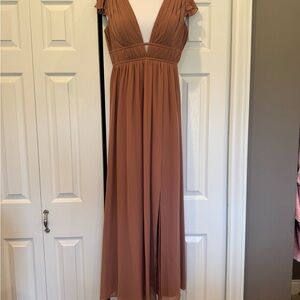 Revelry Terracotta V-Neck Maxi Dress